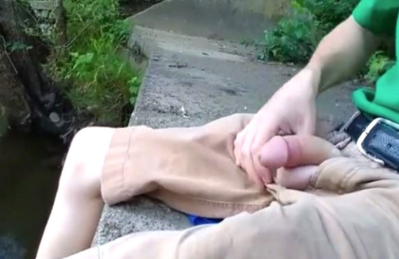 Wank in the river
